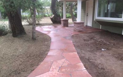 Red Flagstone Sidewalk and Patio in Boulder County