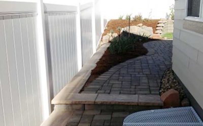 Side-yard sidewalk with Bogert Pavers