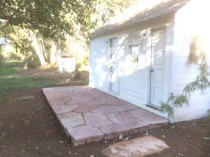 These beautiful flagstone stairs, walk and raised backdoor patio were built in the City of Boulder, CO.