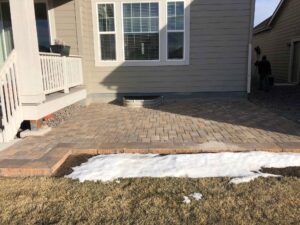 The Borgert Pavers made an excellent patio/accent to the front yard of this Longmont home.