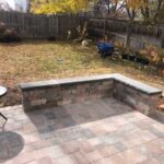 Bogert pavers are used to create a patio bench at this Longmont, CO, home